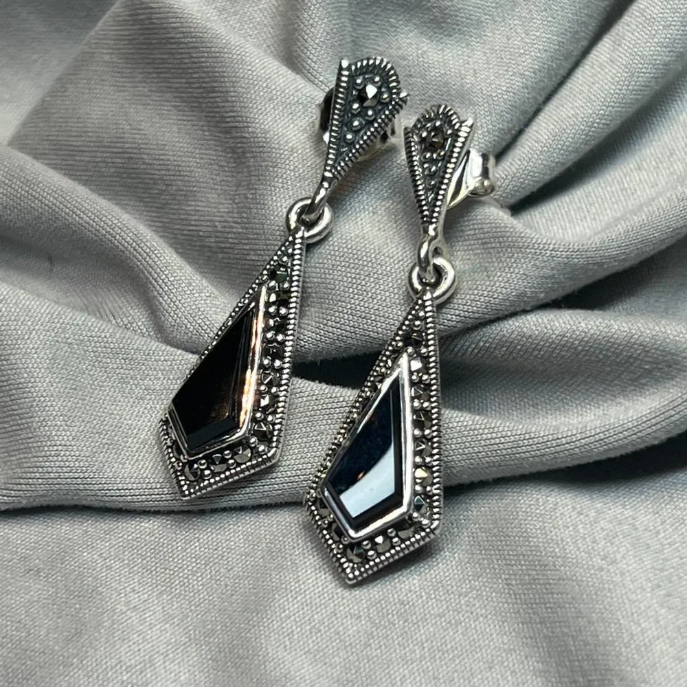 **SOLD***Sterling Silver Drop Kite Earrings Dangle Earrings for Women 925 Silver - Picture 5 of 10